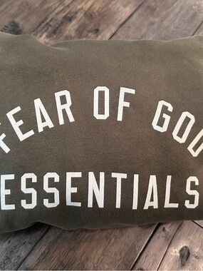 Kids Fear of God Essentials Olive Green hoodie Sweatshirt- size 10 for kids